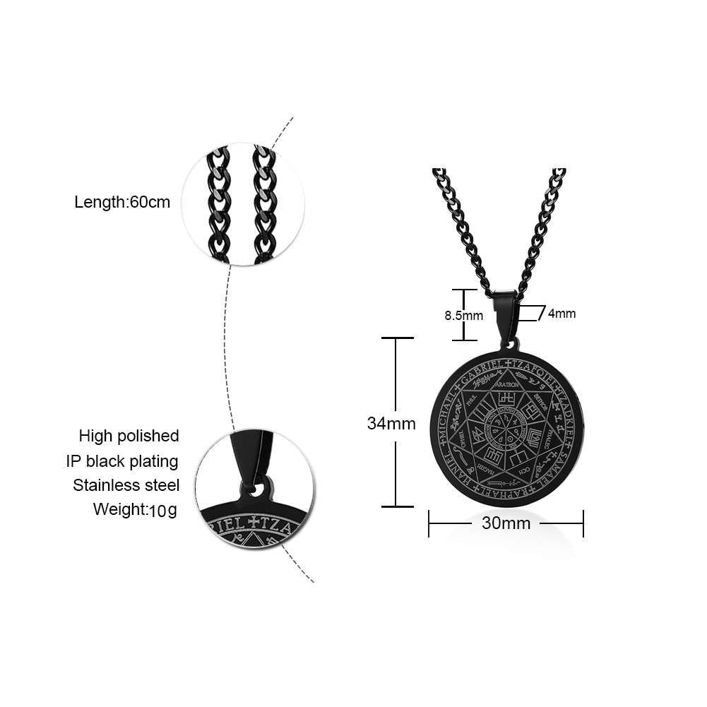 Peris Gems style1 Seal of the Seven Archangels Necklaces Unisex | Stainless Steel Amulets Seal of the Seven Archangels Necklace Unisex Stainless Steel SHEIN Amazon Temu