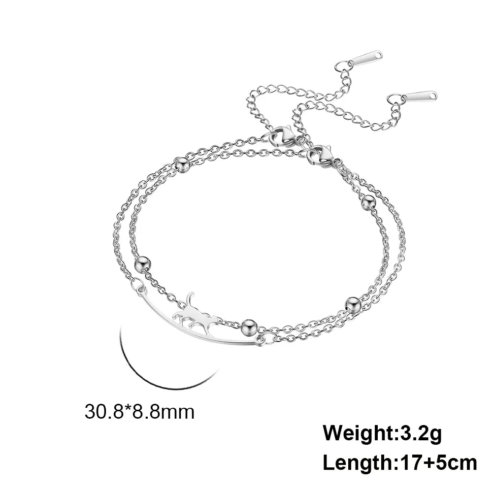Peris Gems Style4 S / 17-22cm Stainless Cat Bracelet Collection for Women SHEIN Amazon Temu