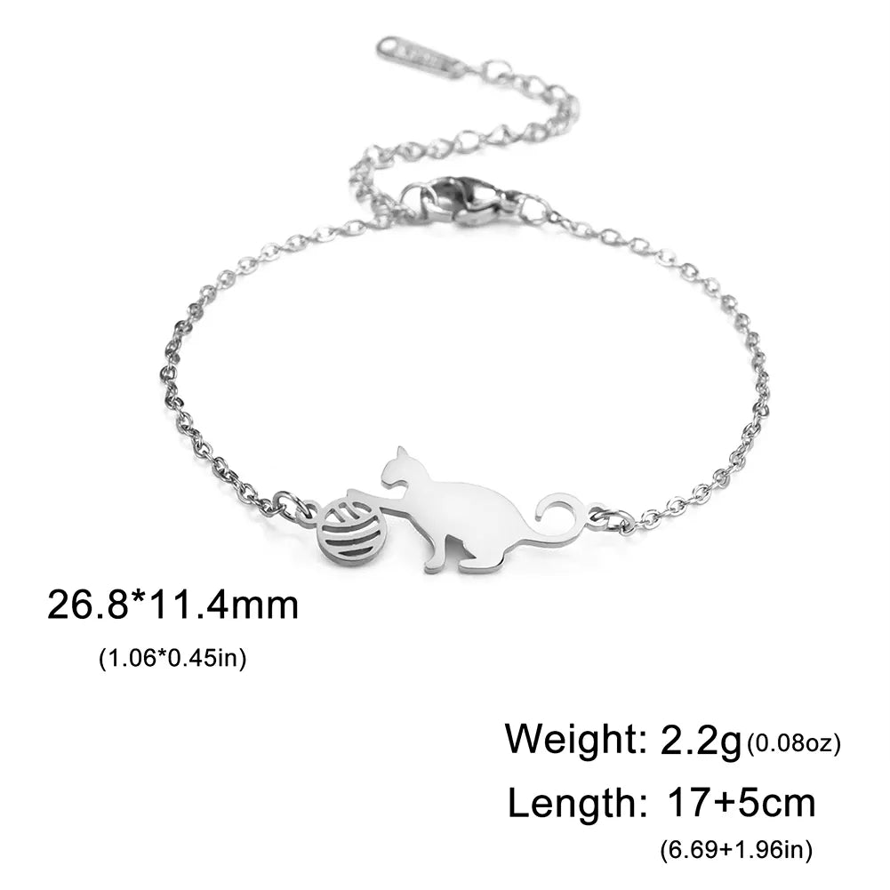 Peris Gems Style6 S / 17-22cm Stainless Cat Bracelet Collection for Women SHEIN Amazon Temu