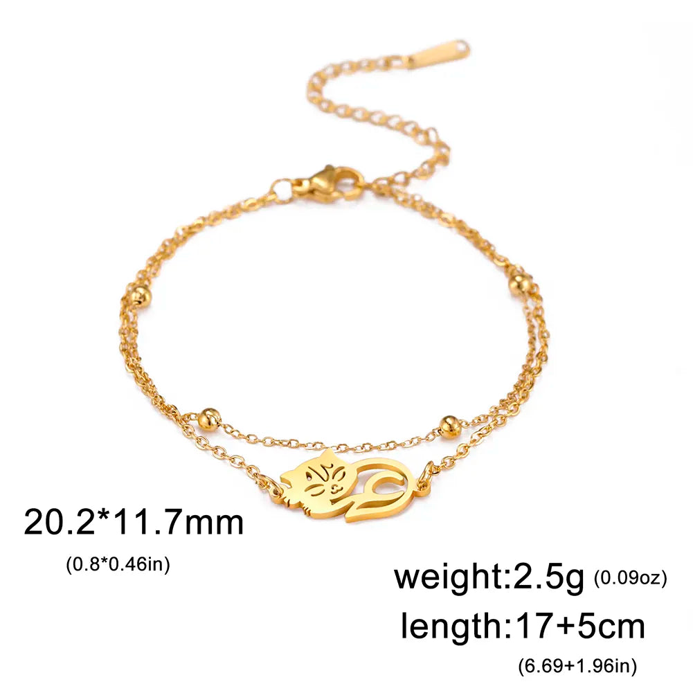 Peris Gems Style7 G / 17-22cm Stainless Cat Bracelet Collection for Women SHEIN Amazon Temu