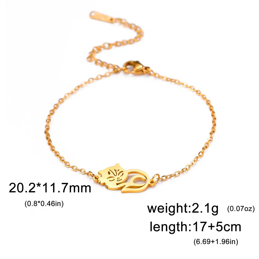 Peris Gems Style8 G / 17-22cm Stainless Cat Bracelet Collection for Women SHEIN Amazon Temu
