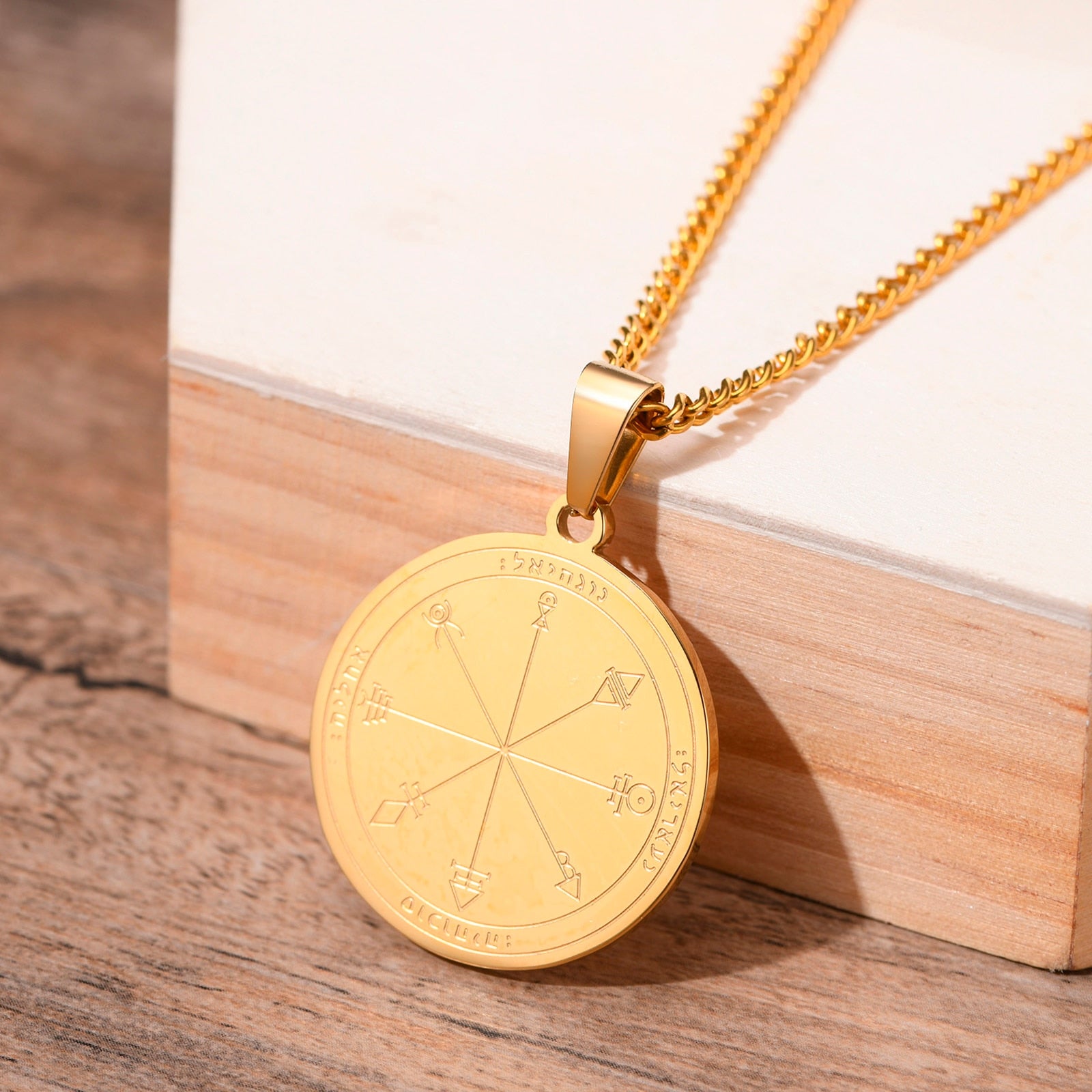 Peris Gems style8 Seal of the Seven Archangels Necklaces Unisex | Stainless Steel Amulets Seal of the Seven Archangels Necklace Unisex Stainless Steel SHEIN Amazon Temu