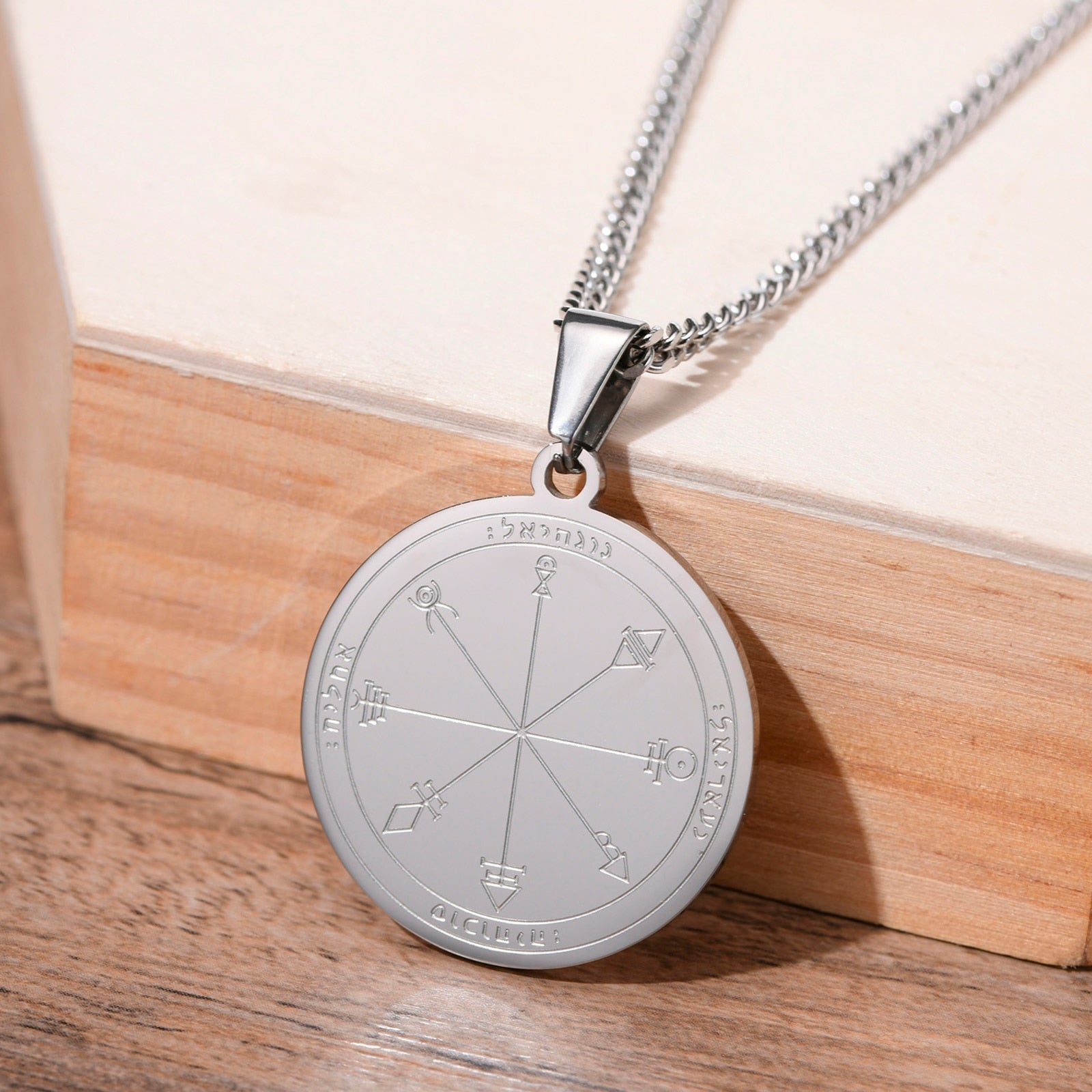 Peris Gems style9 Seal of the Seven Archangels Necklaces Unisex | Stainless Steel Amulets Seal of the Seven Archangels Necklace Unisex Stainless Steel SHEIN Amazon Temu