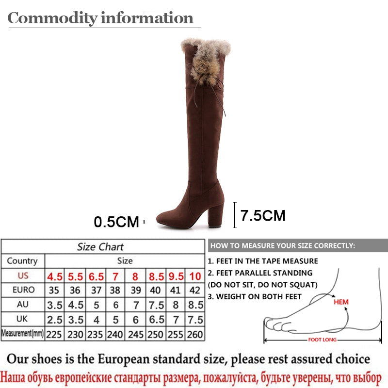 Peris Gems Suede Over Knee Boots for Women | High Heel Plush Boots SHEIN Amazon Temu