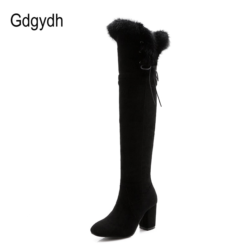 Peris Gems Suede Over Knee Boots for Women | High Heel Plush Boots SHEIN Amazon Temu