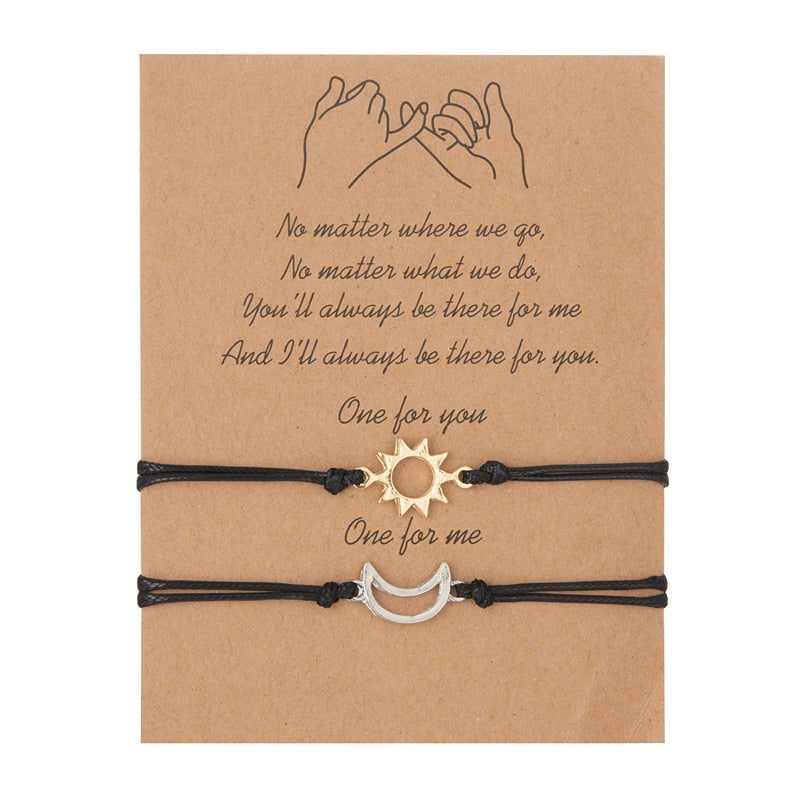 Peris Gems Sun Moon 3 Couples 2pc Love Bracelet Set | Braided Rope Charm Bracelets SHEIN Amazon Temu
