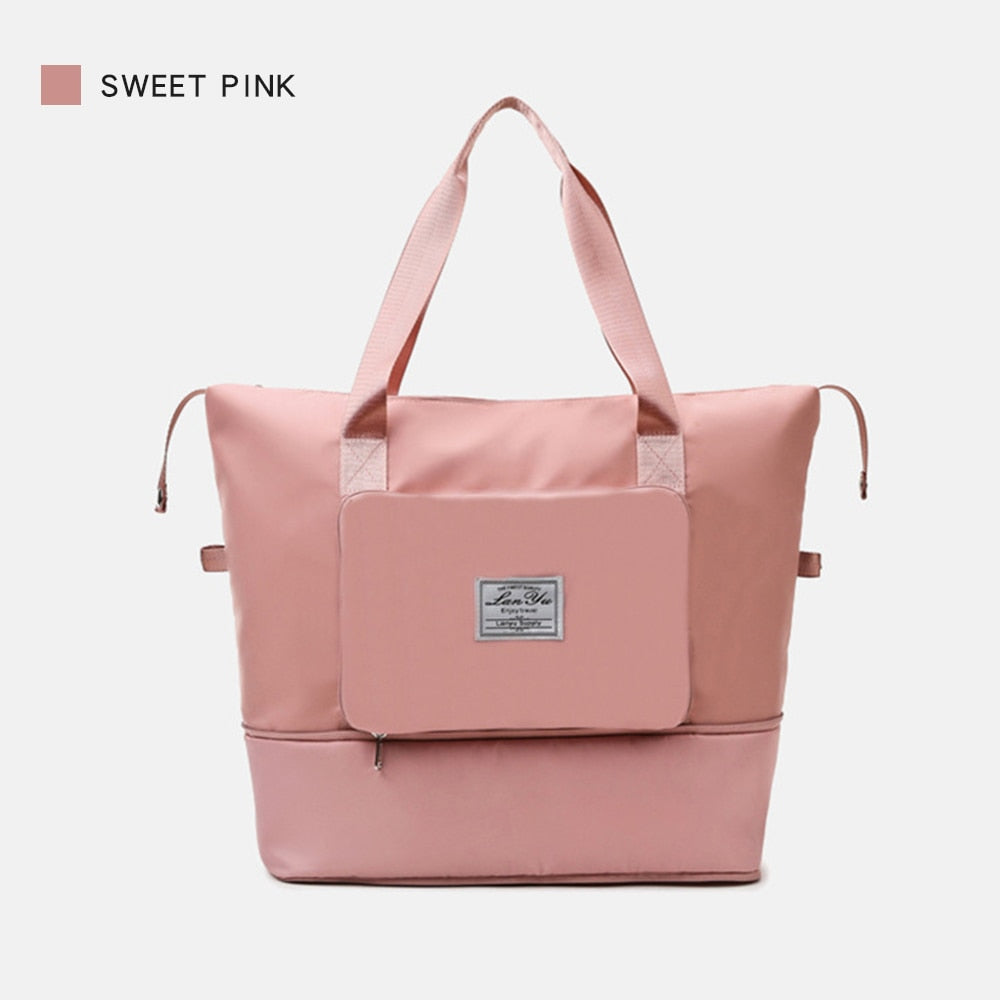 Peris Gems Sweet powder Ladies Foldable Travel Bag | Handheld Large Capacity Expandable Bag SHEIN Amazon Temu