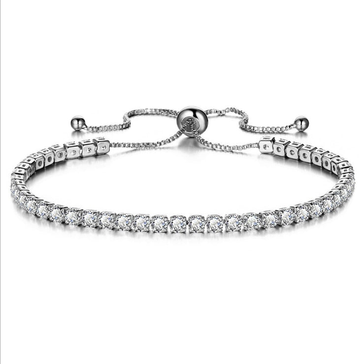 Peris Gems Swhite Gold Diamond Tennis Bracelets for Women | Iced Out Chain Bracelets SHEIN Amazon Temu