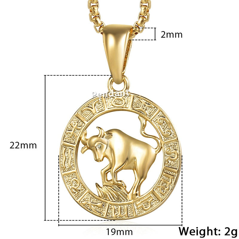 Peris Gems Taurus / Pendant Only Gold Horoscope Animal Necklaces | Zodiac Pendant Necklace SHEIN Amazon Temu