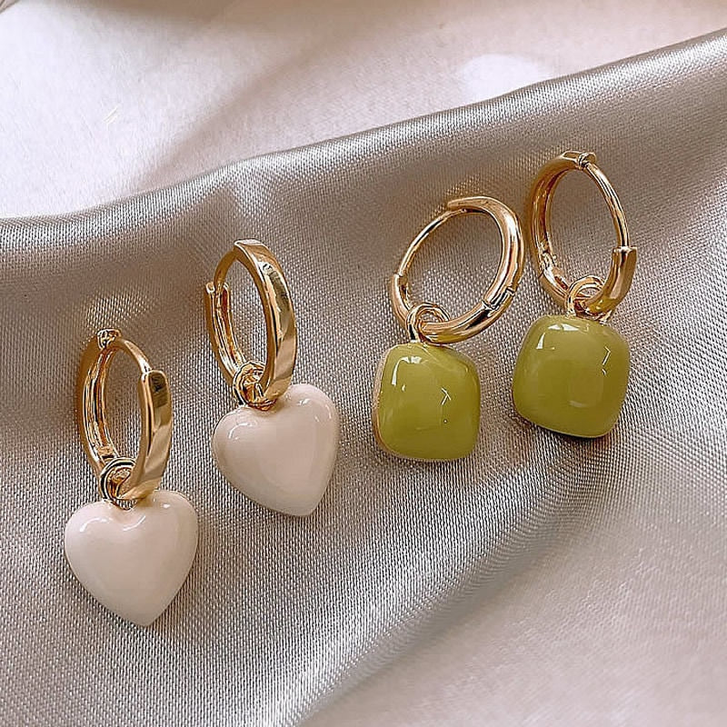 Peris Gems Temperament Heart Love Dangle Earrings for Women | Geometric Acrylic Earrings SHEIN Amazon Temu