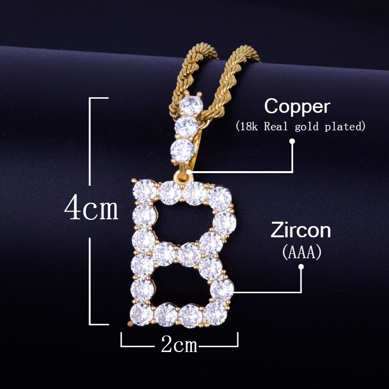 Peris Gems Tennis Chain A-Z Initial Letter Necklace Unisex SHEIN Amazon Temu