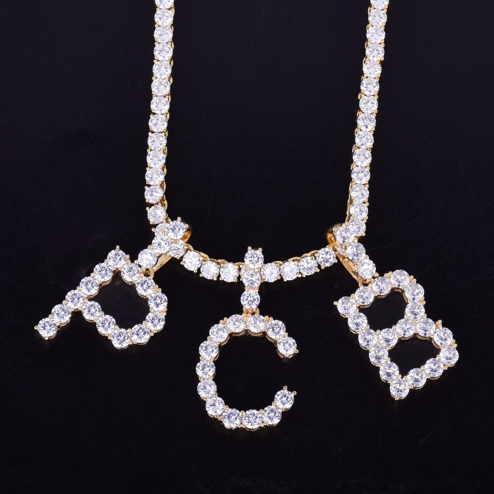 Peris Gems Tennis Chain A-Z Initial Letter Necklace Unisex SHEIN Amazon Temu