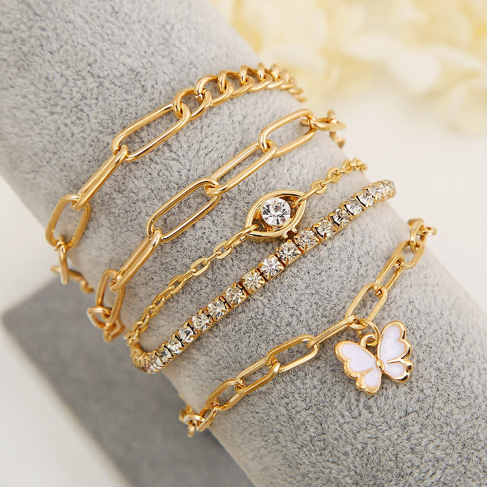 Peris Gems Thick Chain-Link Bangle Bracelets for Women | 3pc Snake Chain SHEIN Amazon Temu