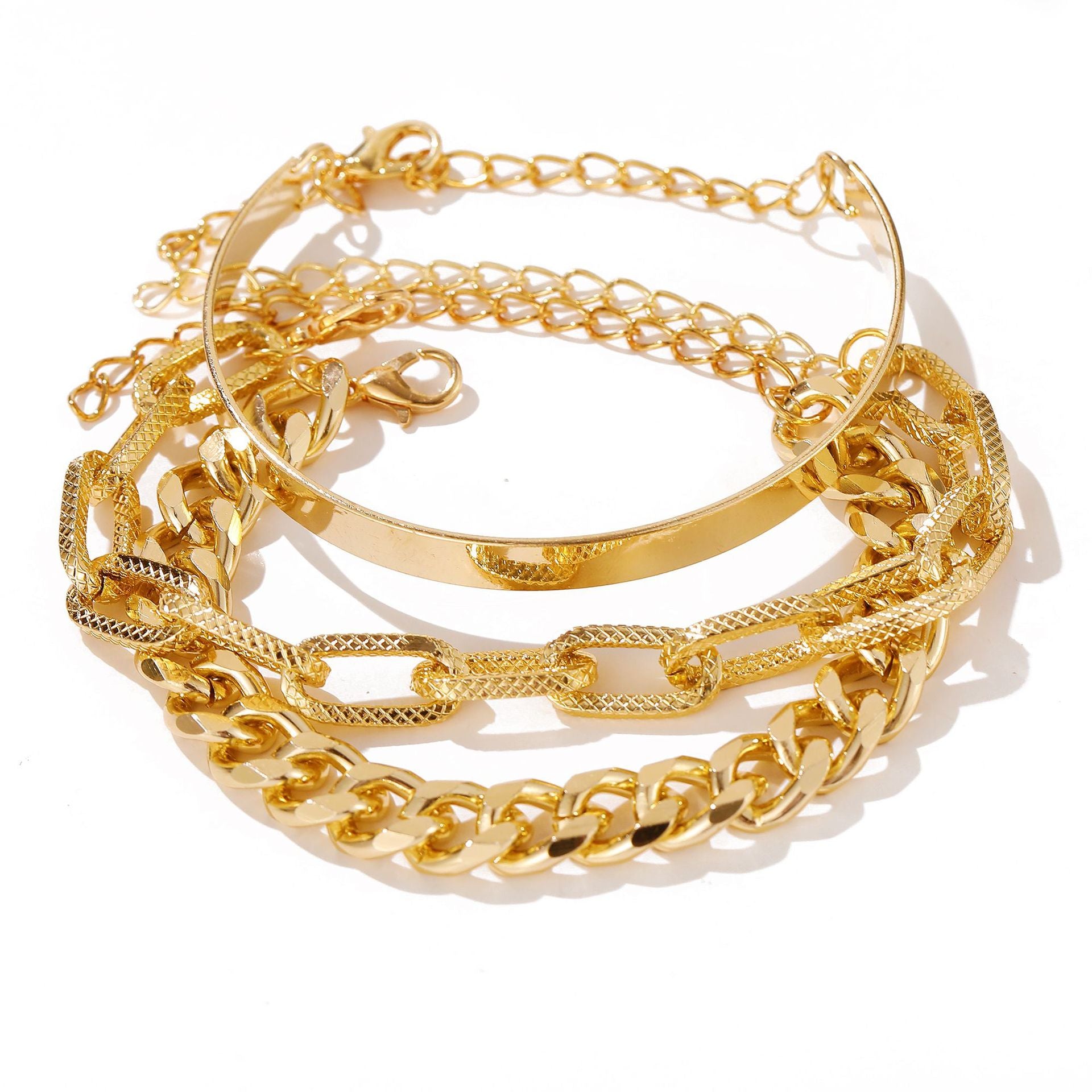 Peris Gems Thick Chain-Link Bangle Bracelets for Women | 3pc Snake Chain SHEIN Amazon Temu