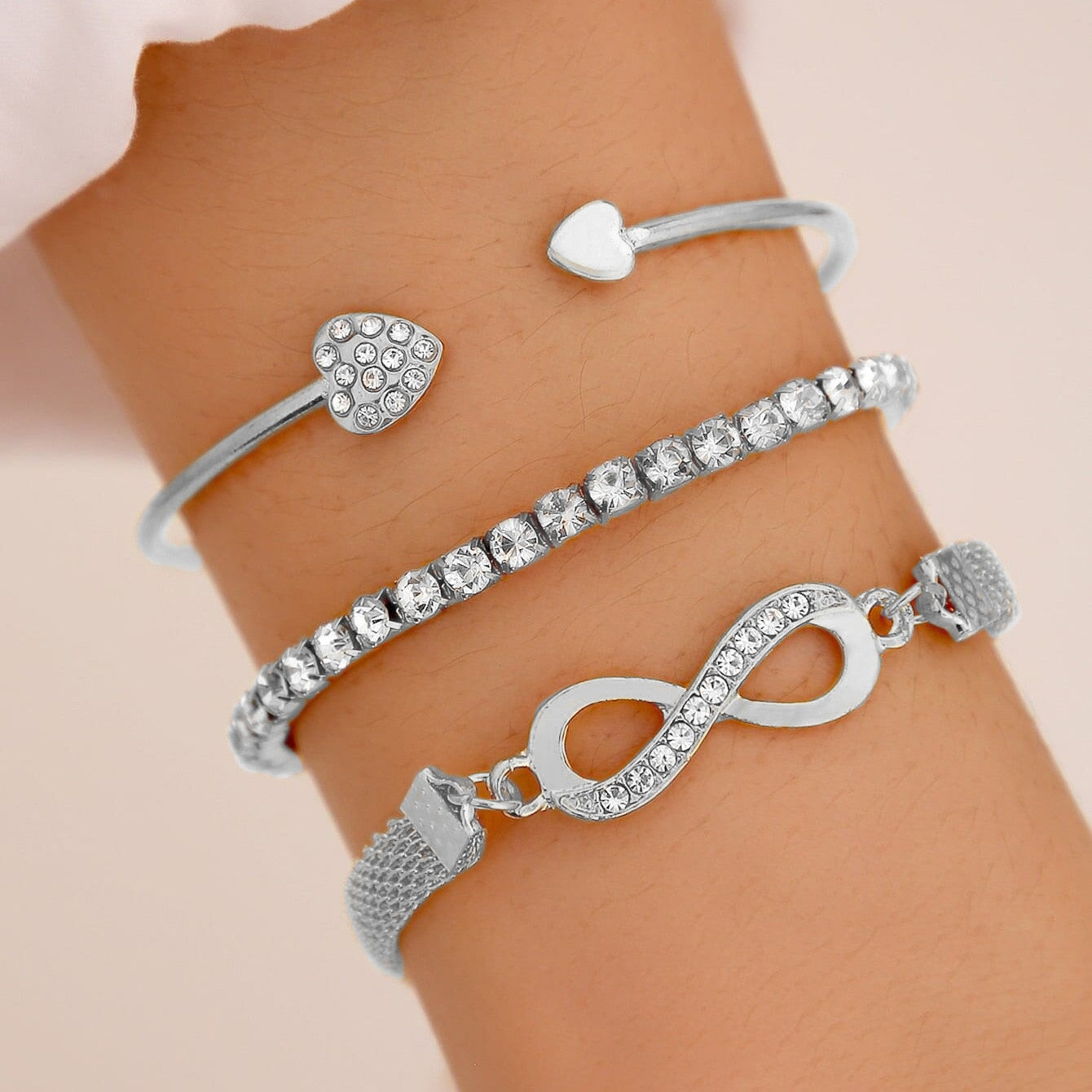 Peris Gems Thick Chain-Link Bangle Bracelets for Women | 3pc Snake Chain SHEIN Amazon Temu