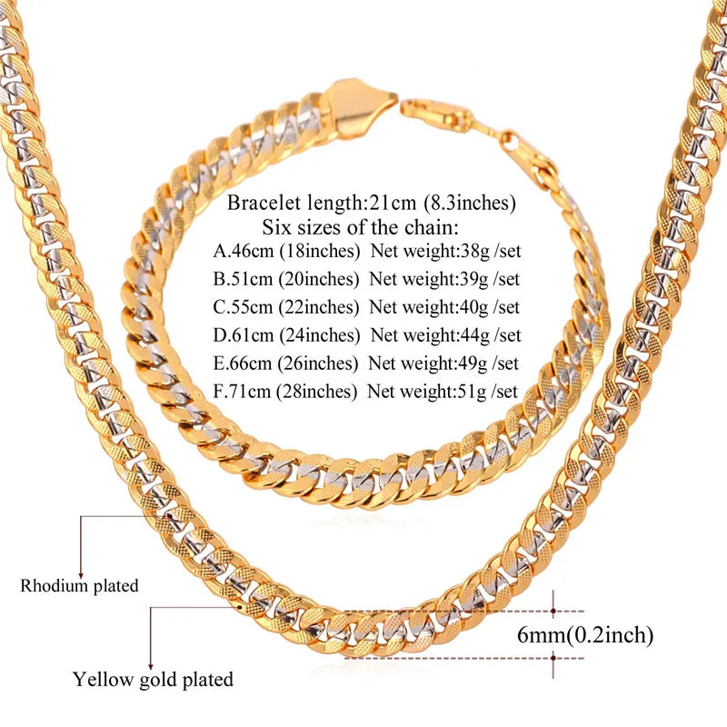 Peris Gems Thick Chunky Cuban Chain Bracelet and Necklace Set for Men SHEIN Amazon Temu