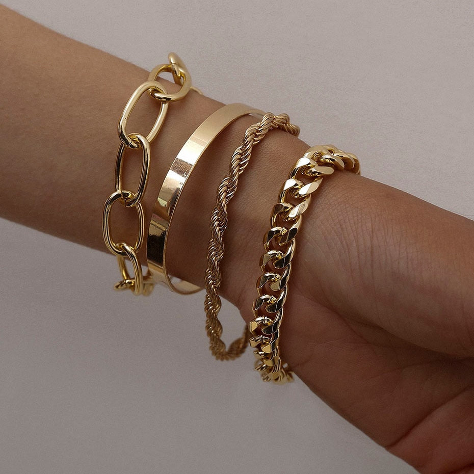 Peris Gems Thick Gold Miami Cuban Curb Lock Pendant Bracelet Set for Women Thick Gold Miami Cuban Curb Lock Pendant Bracelet Set Women SHEIN Amazon Temu