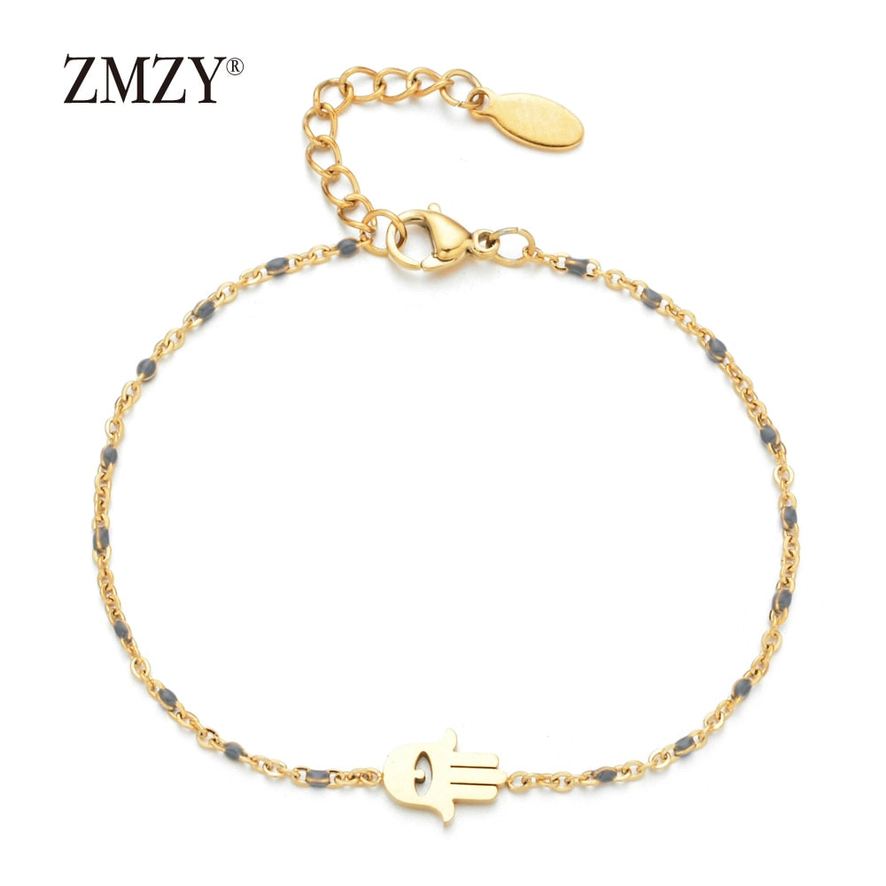 Peris Gems Thin Gold Chain Stainless Bracelet Unisex | Gold Hamsa Eye Bracelet Thin Gold Chain Stainless Bracelet Unisex Gold Eye Bracelet SHEIN Amazon Temu