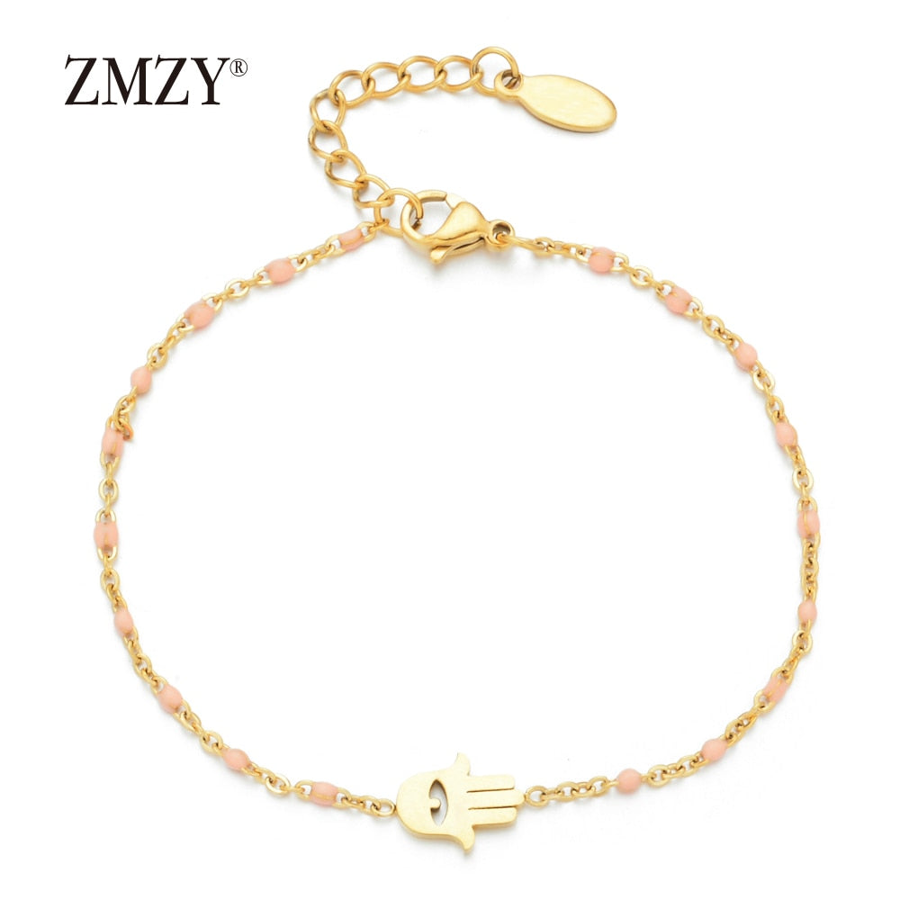 Peris Gems Thin Gold Chain Stainless Bracelet Unisex | Gold Hamsa Eye Bracelet Thin Gold Chain Stainless Bracelet Unisex Gold Eye Bracelet SHEIN Amazon Temu