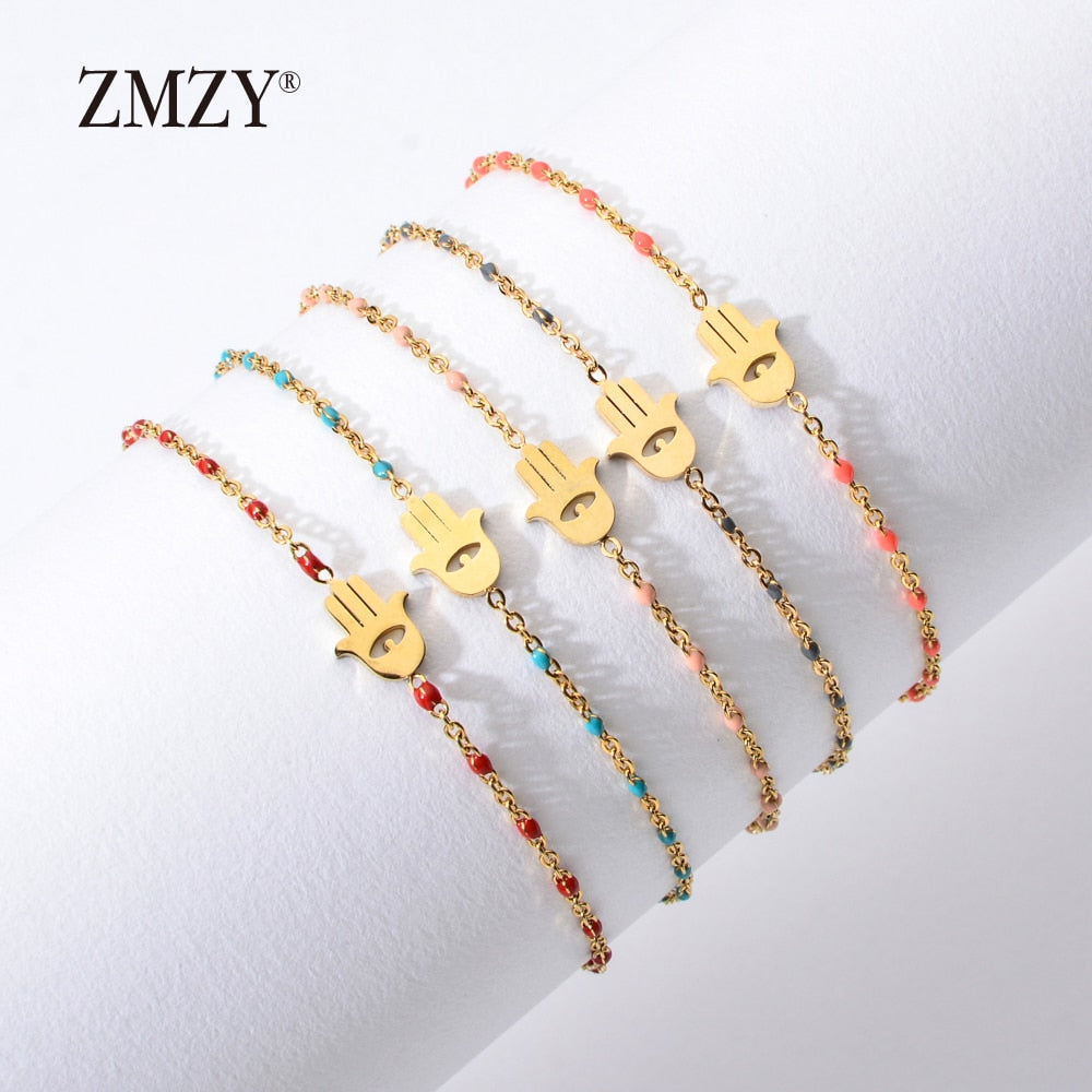 Peris Gems Thin Gold Chain Stainless Bracelet Unisex | Gold Hamsa Eye Bracelet Thin Gold Chain Stainless Bracelet Unisex Gold Eye Bracelet SHEIN Amazon Temu