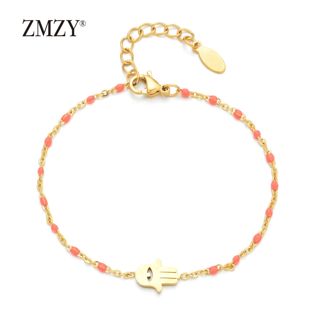 Peris Gems Thin Gold Chain Stainless Bracelet Unisex | Gold Hamsa Eye Bracelet Thin Gold Chain Stainless Bracelet Unisex Gold Eye Bracelet SHEIN Amazon Temu