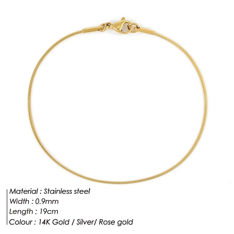 Peris Gems Thin Snake Link Bracelets Unisex | Gold Silver SHEIN Amazon Temu