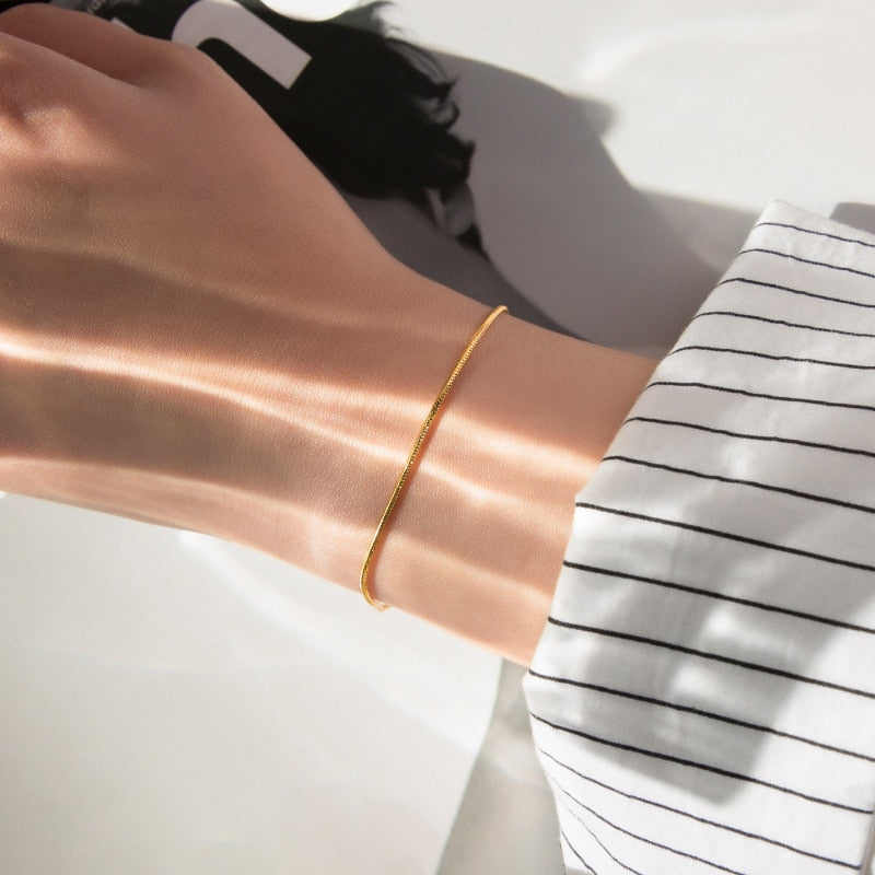 Peris Gems Thin Snake Link Bracelets Unisex | Gold Silver SHEIN Amazon Temu