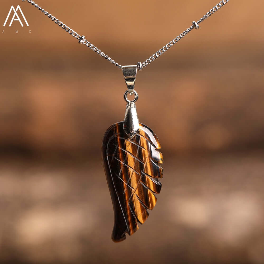 Peris Gems Tiger Eye Angel Wing Labradorite Choker Necklace - Quartz Crystal Angel Wings SHEIN Amazon Temu