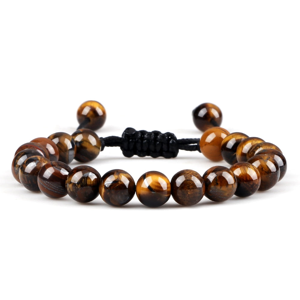 Peris Gems Tiger Eye Black Lava Stone Bracelets | Braided Charm Beads Bracelet SHEIN Amazon Temu