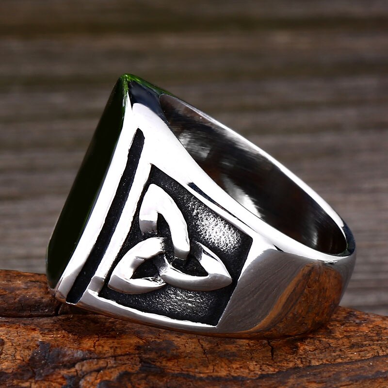 Peris Gems Titanium Flat Face Signet Ring for Men | Odin Symbol Ring Titanium Flat Face Signet Ring for Men | Odin Symbol Ring SHEIN Amazon Temu