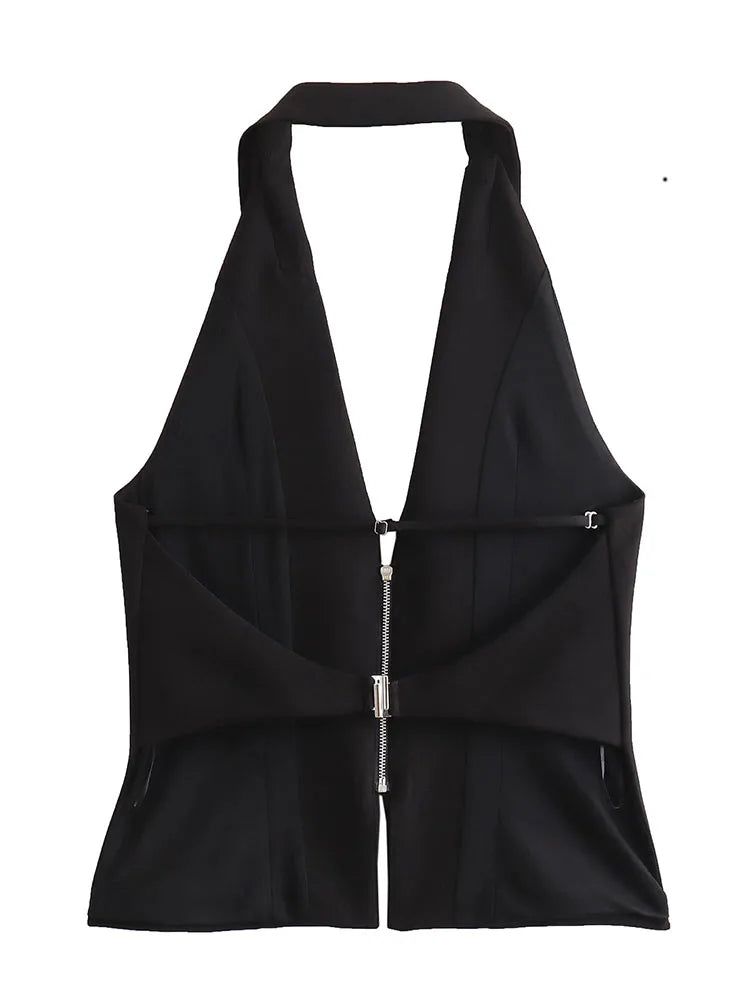 Peris Gems TRAF 2024 Women Sexy Backless Strapless Halter Corset Tops Side Zipper Lady Slim Camis Female Solid Chic Tops TRAF 2024 Women Sexy Backless Strapless Halter Corset Tops Side Zipper Lady Slim Camis Female Solid Chic Tops SHEIN Amazon Temu