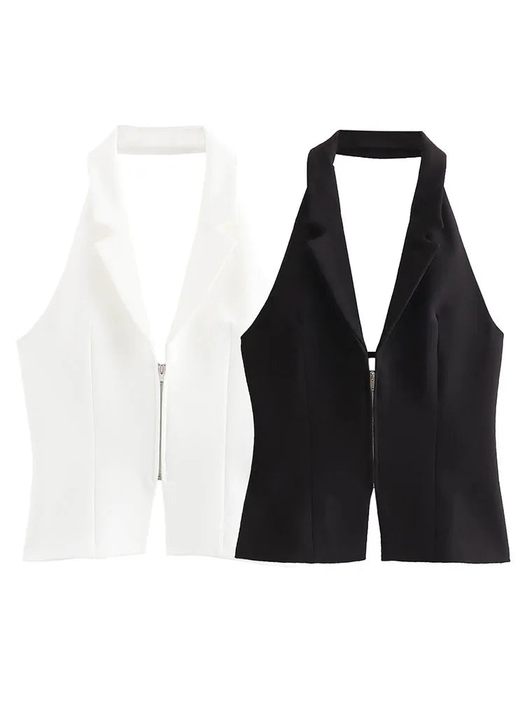 Peris Gems TRAF 2024 Women Sexy Backless Strapless Halter Corset Tops Side Zipper Lady Slim Camis Female Solid Chic Tops TRAF 2024 Women Sexy Backless Strapless Halter Corset Tops Side Zipper Lady Slim Camis Female Solid Chic Tops SHEIN Amazon Temu