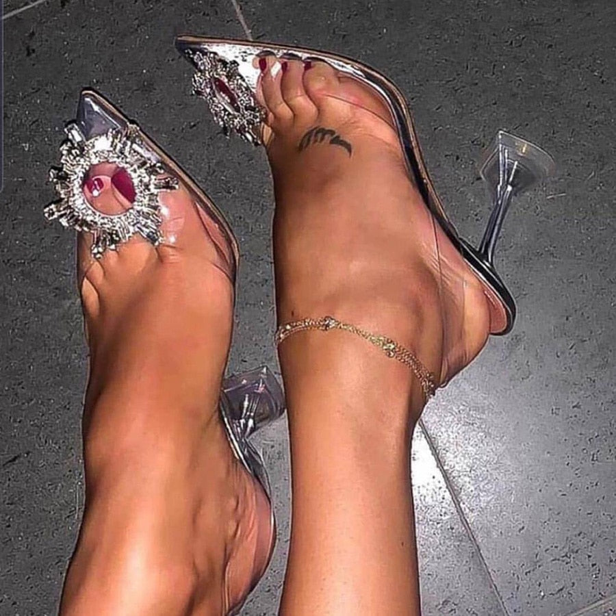 Peris Gems Transparent High Heels | Women Pumps Pointed Toe Slip-Ons SHEIN Amazon Temu