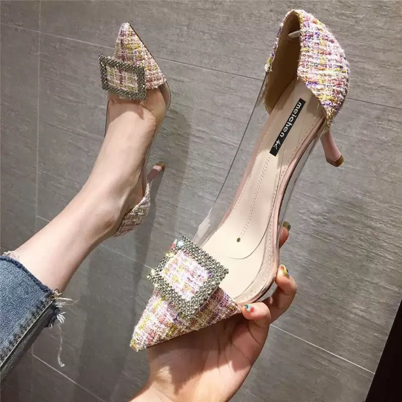 Peris Gems Transparent High Heels | Women Pumps Pointed Toe Slip-Ons SHEIN Amazon Temu