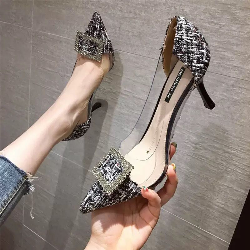 Peris Gems Transparent High Heels | Women Pumps Pointed Toe Slip-Ons SHEIN Amazon Temu