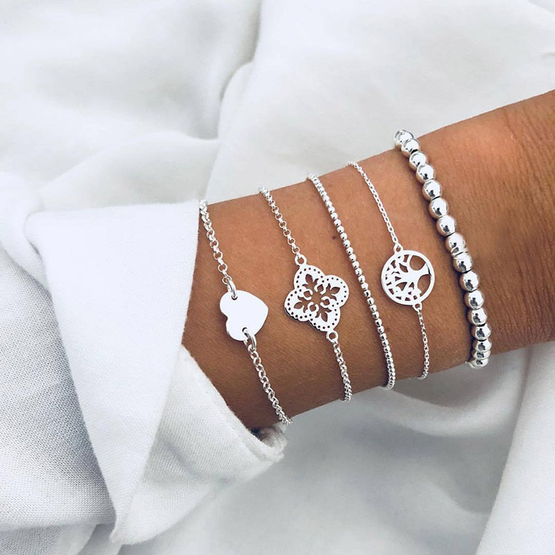 Peris Gems Tree Set Bohemian Style 5pc Rope Charm Bracelet Sets for Women SHEIN Amazon Temu
