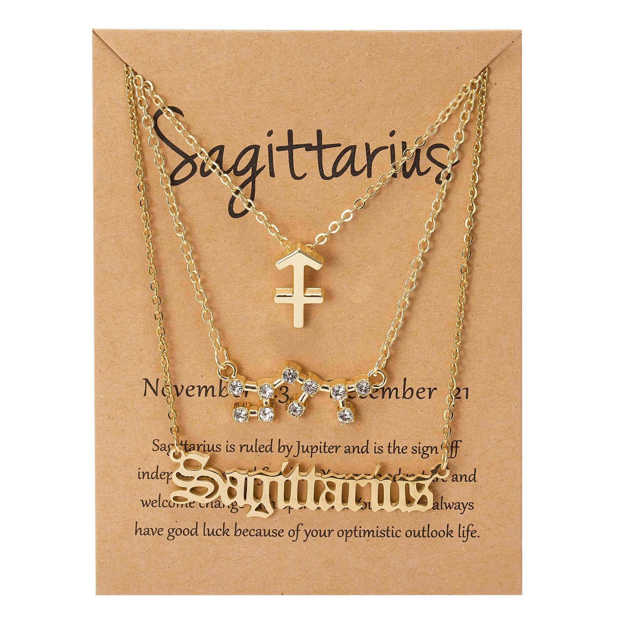 Peris Gems Triple-Layered Diamond Astrology Sign Necklace Set SHEIN Amazon Temu