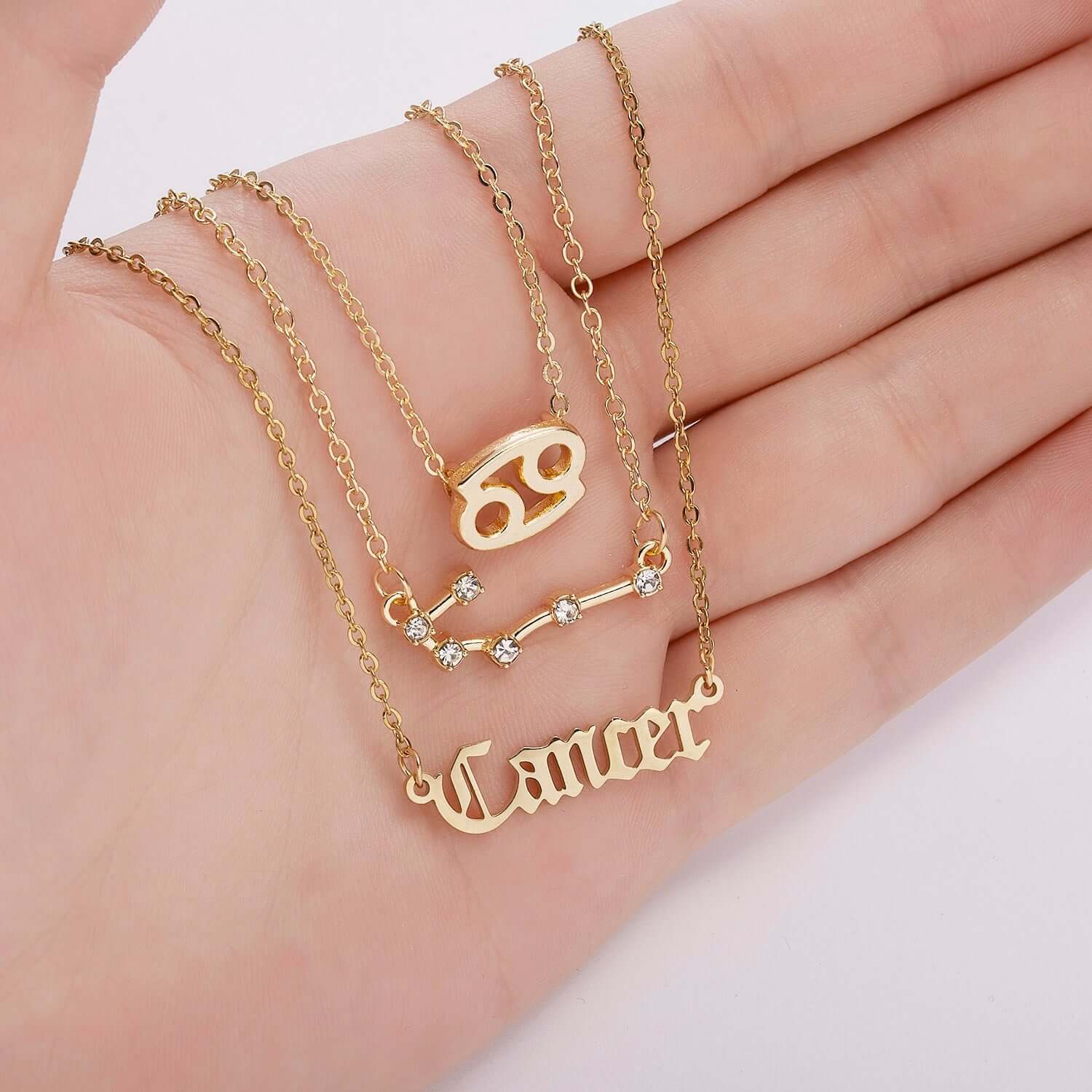 Peris Gems Triple-Layered Diamond Astrology Sign Necklace Set SHEIN Amazon Temu