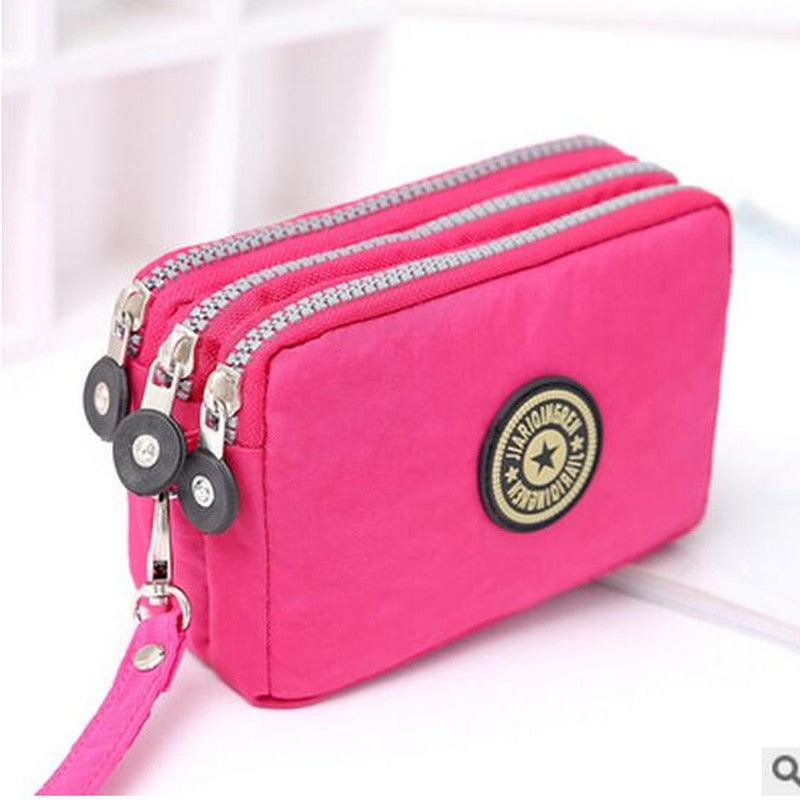 Peris Gems Triple Zipper Canvas Wallet Bag for Women | Big Capacity Bag SHEIN Amazon Temu