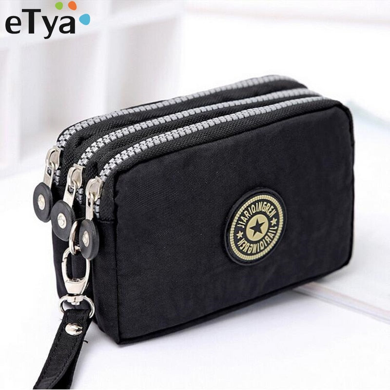 Peris Gems Triple Zipper Canvas Wallet Bag for Women | Big Capacity Bag SHEIN Amazon Temu