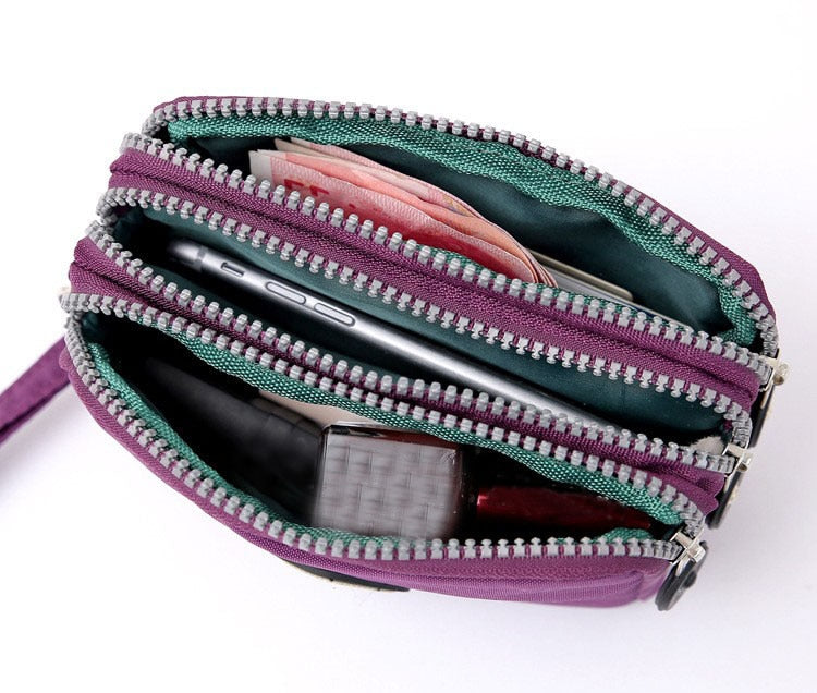 Peris Gems Triple Zipper Canvas Wallet Bag for Women | Big Capacity Bag SHEIN Amazon Temu
