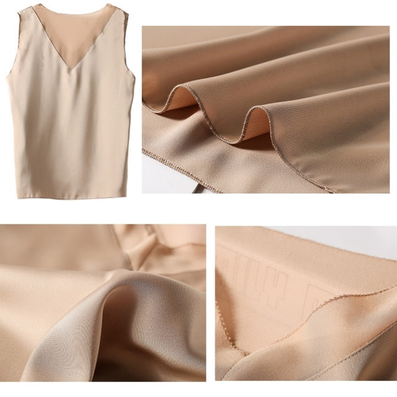 Peris Gems Tunic Satin No Sleeve Shirt for Women | Elegant Silk Tops SHEIN Amazon Temu
