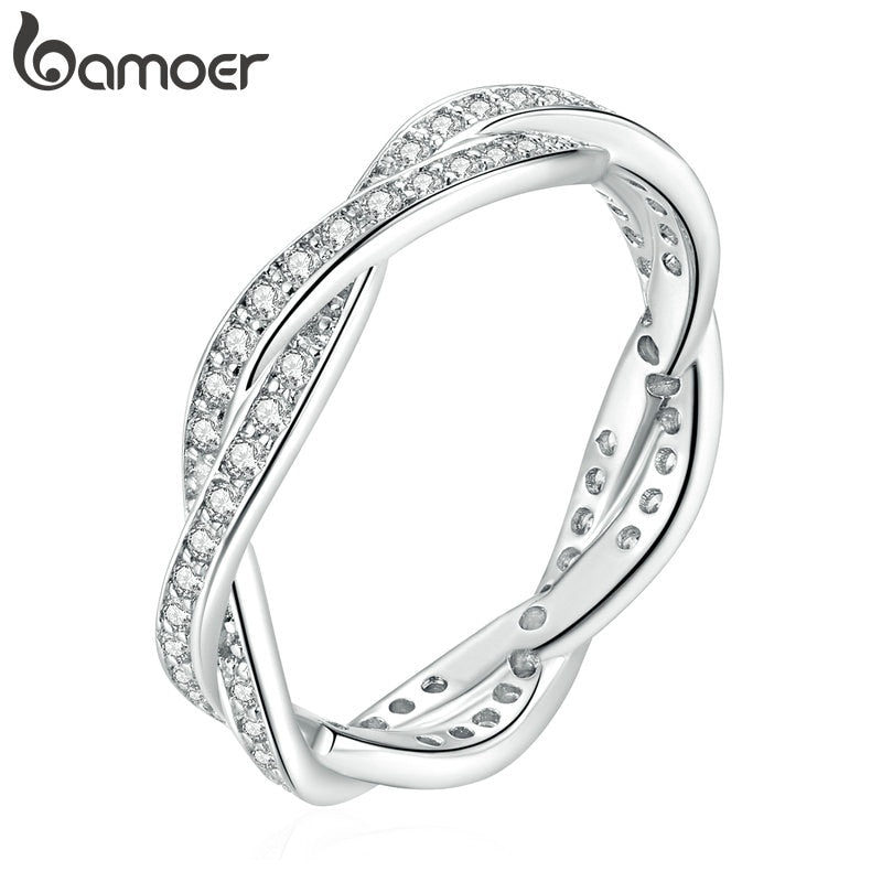 Peris Gems Twist Of Fate Stackable Ring for Women | Sterling Silver Twisty Diamond Ring for Women SHEIN Amazon Temu