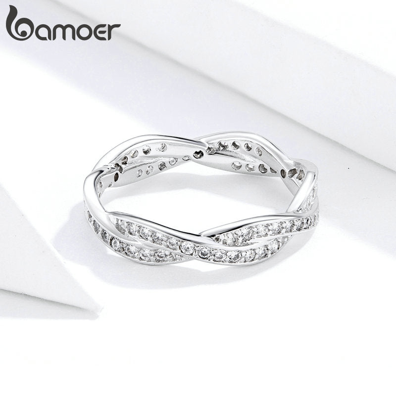 Peris Gems Twist Of Fate Stackable Ring for Women | Sterling Silver Twisty Diamond Ring for Women SHEIN Amazon Temu