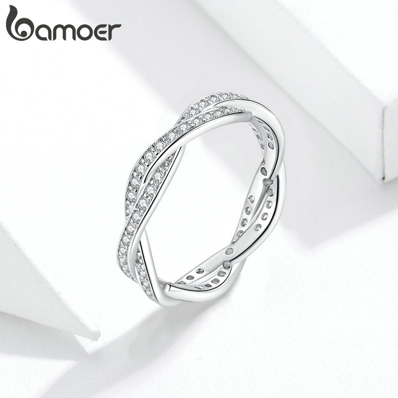 Peris Gems Twist Of Fate Stackable Ring for Women | Sterling Silver Twisty Diamond Ring for Women SHEIN Amazon Temu
