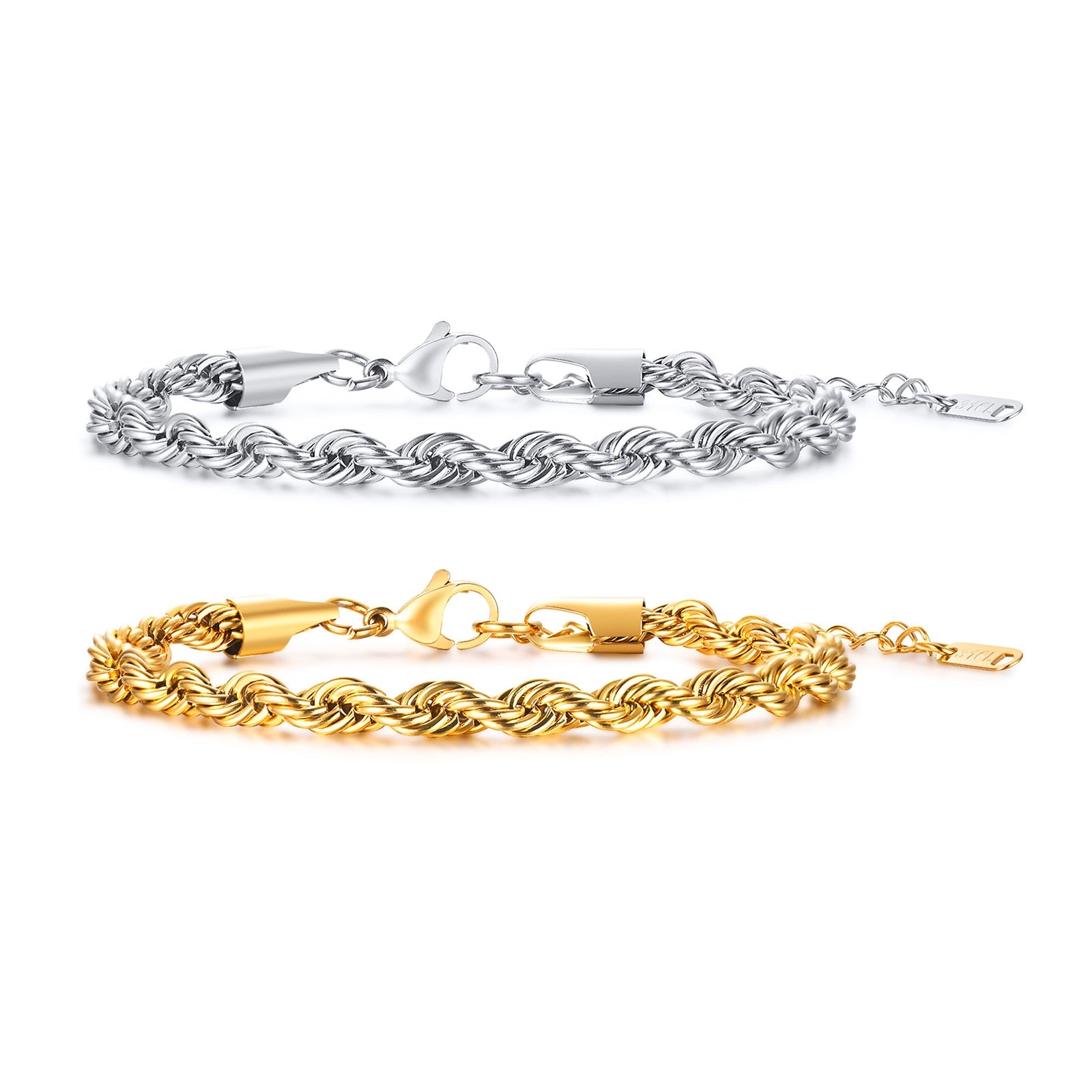 Peris Gems Twist Rope Chain Bracelet for Men | Thin Gold Link Bracelet SHEIN Amazon Temu