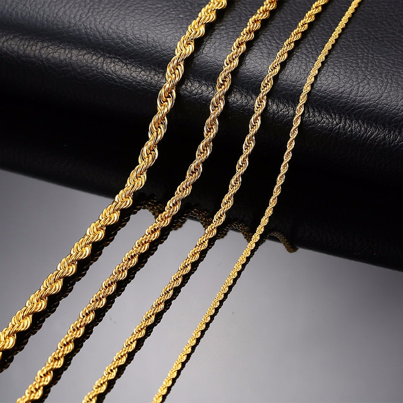 Peris Gems Twist Rope Chain Necklace for Men | Stainless Steel Chain SHEIN Amazon Temu