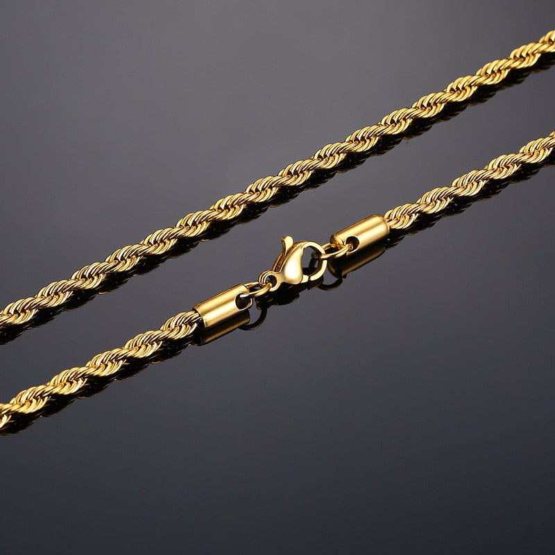Peris Gems Twist Rope Chain Necklace for Men | Stainless Steel Chain SHEIN Amazon Temu