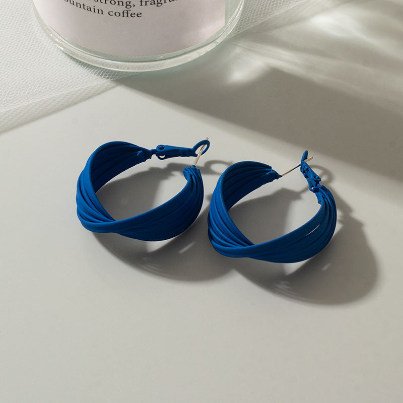 Peris Gems Twisty Klein Blue Earrings for Women | Acrylic Geometric Dangle Earrings Klein Blue Earrings for Women | Geometric Dangle Earrings SHEIN Amazon Temu
