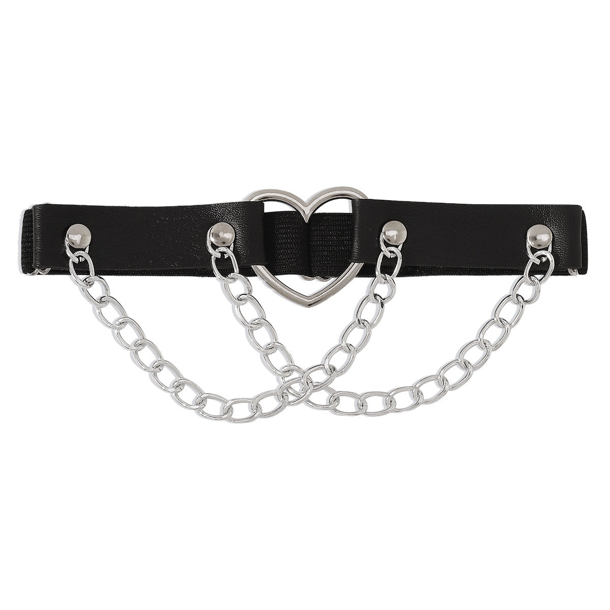Peris Gems Two Chains Elastic Leather Thigh Garters - Gothic Thigh Garter with Spikes and Chains SHEIN Amazon Temu